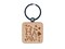 Hawaii State with Text Swirls Engraved Wood Square Keychain Tag Charm